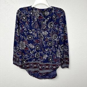 NWT Lucky Brand Paisley Print Bohemian Blouse
